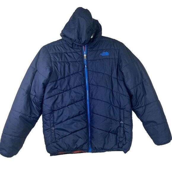 The North Face Other - The North Face Boys' Reversible Hooded Jacket Blue Striped Size XLarge 18/20